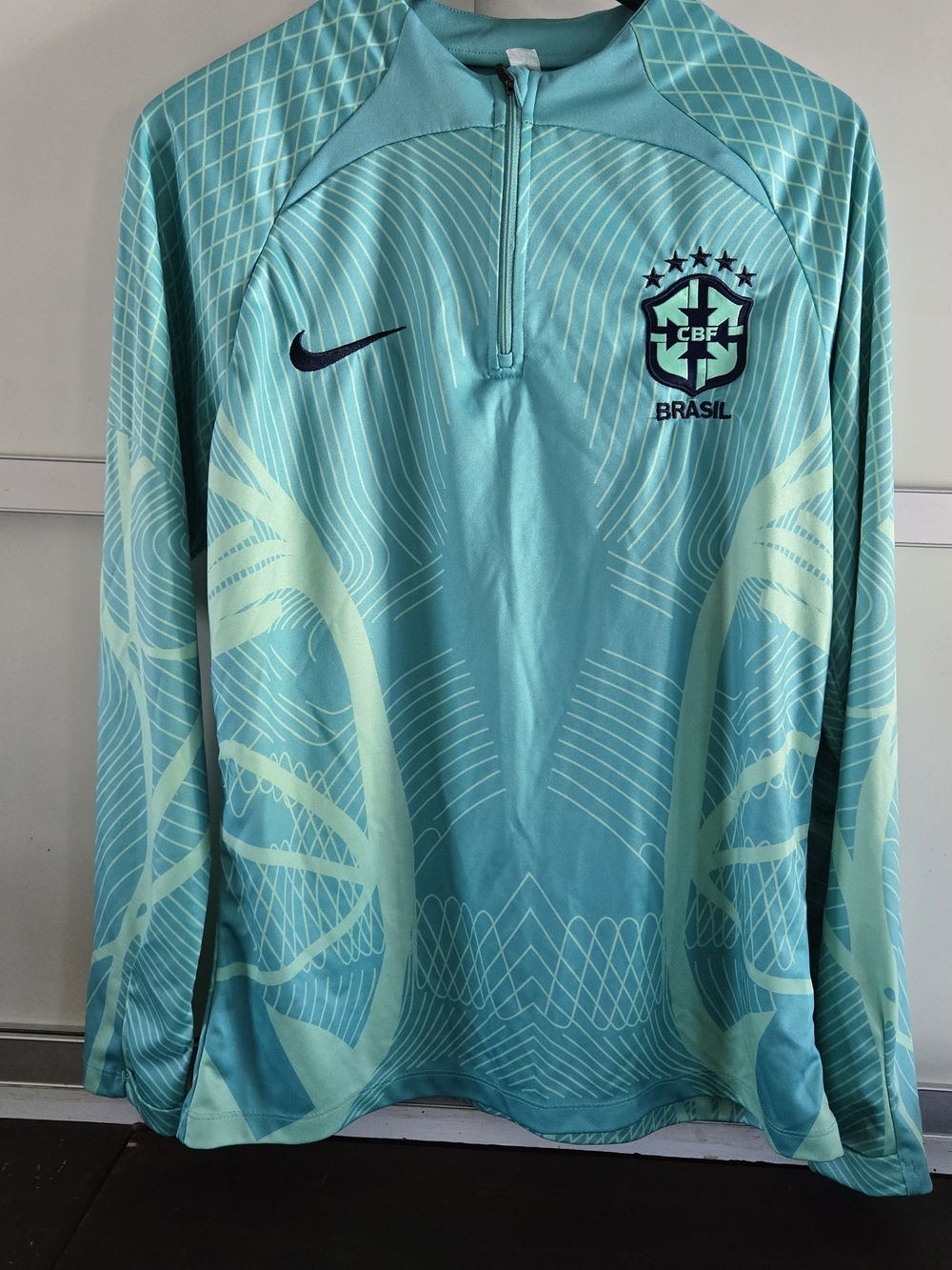 Nike Teal and Mint Brazil CBF Quarter-Zip Training Top